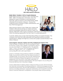 2016 HALO Board of Directors Eddie Welsh, President, COO at