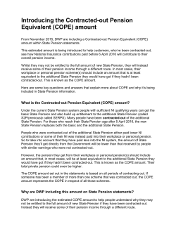 Introducing the Contracted-out Pension Equivalent (COPE) amount