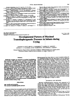Developmental Pattern of /Maximal Transdiaphragmatic