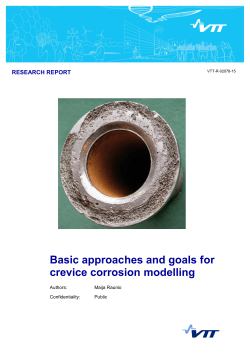 Basic approaches and goals for crevice corrosion modelling