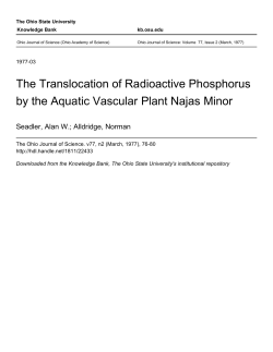 The Translocation of Radioactive Phosphorus by the Aquatic
