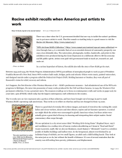 Racine exhibit recalls when America put artists to work