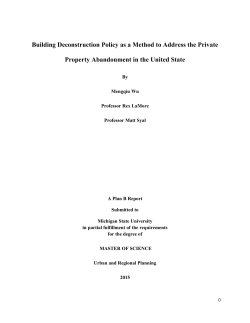 Building Deconstruction Policy as a Method to