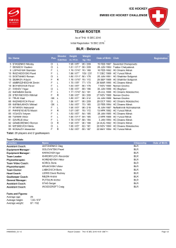 TEAM ROSTER BLR - Belarus