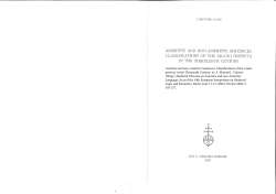Assertive and non-Assertive Sentences. Classifications of the `oratio