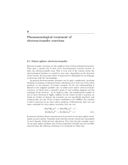 8 Phenomenological treatment of electron-transfer reactions