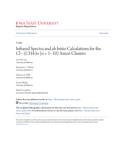 (CH4)n (n = 1&minus;10) Anion Clusters - Iowa State University Digital