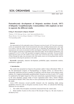 Postembryonic development of Strigamia maritima (Leach, 1817