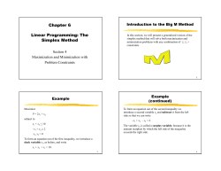 Chapter 6 Linear Programming: The Simplex Method
