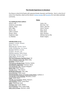Feminism in Literature - Grandview High School Library