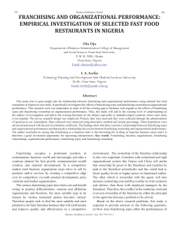 Franchising and Organizational Performance: Empirical