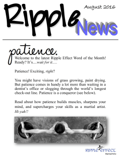 August 2016 - Ripple Effect Martial Arts