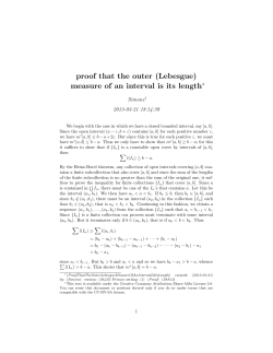 proof that the outer (Lebesgue) measure of an interval is its length