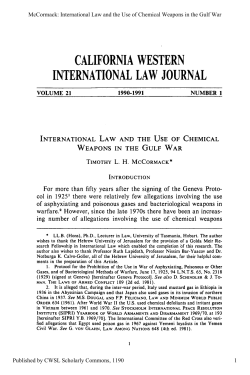 International Law and the Use of Chemical Weapons in the Gulf War