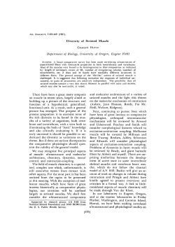 Diversity of Striated Muscle Department of Biology, University of