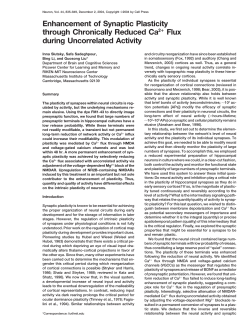 Enhancement of Synaptic Plasticity through Chronically Reduced