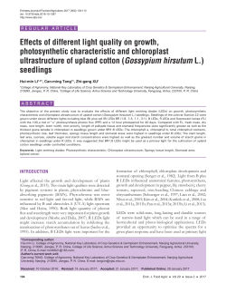 Effects of different light quality on growth