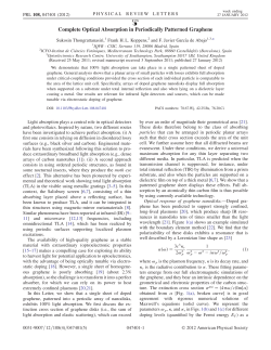 Complete Optical Absorption in Periodically Patterned Graphene