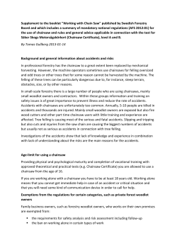 Supplement to the booklet "Working with Chain Saw"