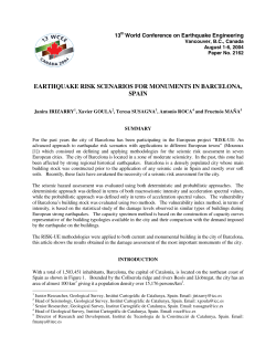 Earthquake Risk Scenarios for Monuments in Barcelona, Spain