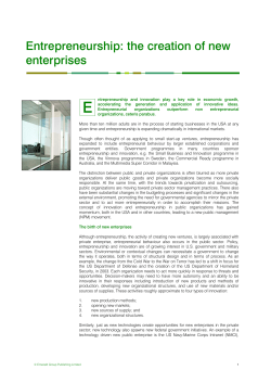 Entrepreneurship: the creation of new enterprises