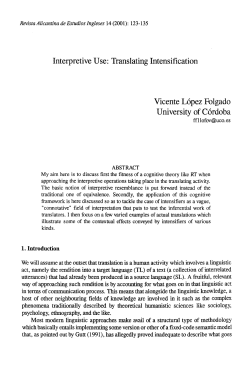 Interpretive Use: Translating Intensification Vicente López