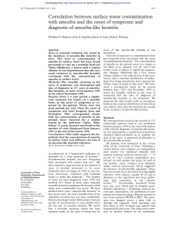 Correlation between surface water contamination with amoeba and