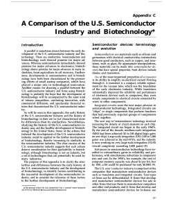 A Comparison of the U.S. Semiconductor Industry and Biotechnology
