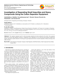 Investigation of Separating Small Impurities and Heavy Compounds