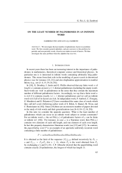 G. Fici, L. Q. Zamboni ON THE LEAST NUMBER OF PALINDROMES