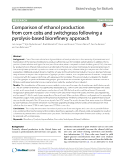 Comparison of ethanol production from corn cobs and switchgrass