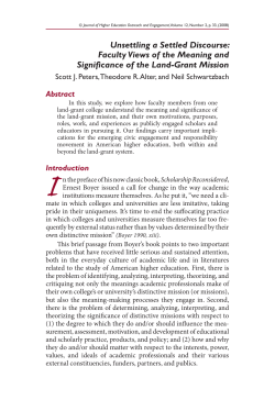 Unsettling a Settled Discourse: Faculty Views of the Meaning and
