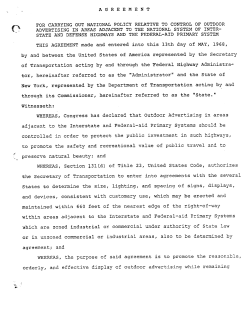 New York State/Federal Agreement - National Alliance Of Highway