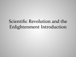 Scientific Revolution and the Enlightenment