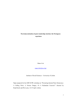 The democratization of party leadership selection: the Portuguese
