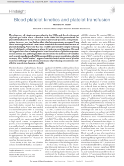 Blood platelet kinetics and platelet transfusion