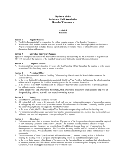 RHA By-Laws - Residence Hall Association