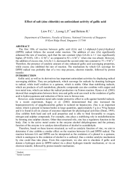 Effect of salt (zinc chloride) on antioxidant activity of gallic