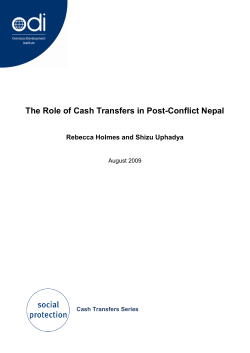Cash Transfers in post-conflict Nepal