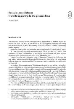 Russia`s space defence from its beginning to the present time