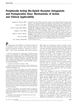 Peripherally Acting Mu-Opioid Receptor Antagonists