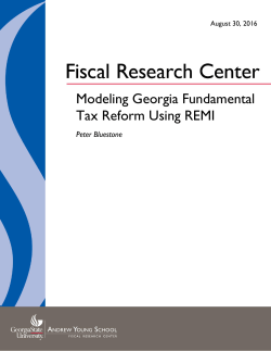 Modeling Georgia Fundamental Tax Reform Using REMI