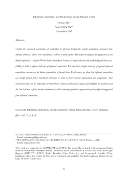 Informal Competition and Productivity in Sub