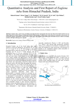 Quantitative Analysis and First Report of Euglena tuba from