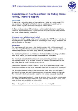 Description on how to perform the Riding Horse Profile