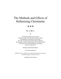 The Methods and Effects of Hellenizing Christianity