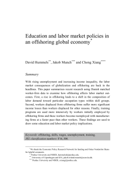 Education and labor market policies in an offshoring global economy*