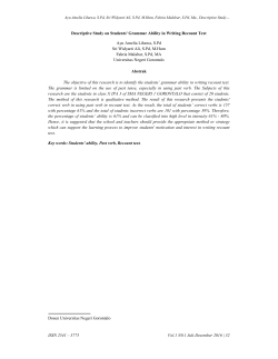 ISSN 2541 &ndash; 3775 Vol.1 N0.1 Juli-Desember 2016 | 32 Descriptive