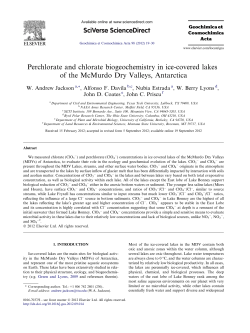 Perchlorate and chlorate biogeochemistry in ice
