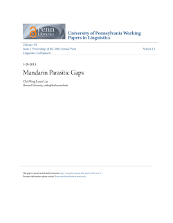 Mandarin Parasitic Gaps - ScholarlyCommons